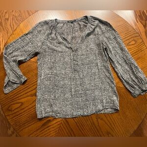 Madewell (Broadway & Broome) Women's Black and Ivory  Top